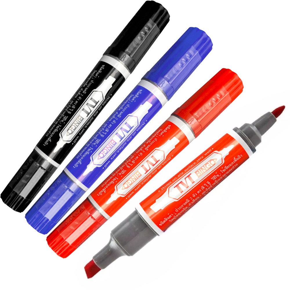 Telecorsa ปากกาเคมี 2 หัว เลือกสีได้ รุ่น Twin-pen-Magic-dozen-00E-T4