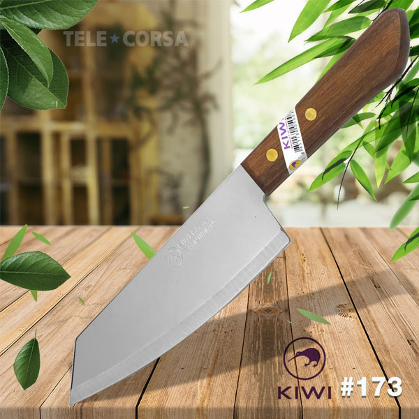 Telecorsa มีดทำอาหาร มีดหั่นด้ามไม้ปลายตัด กีวี่ No.173 รุ่น Kitchen-knife-kiwi-173-09D-Boss