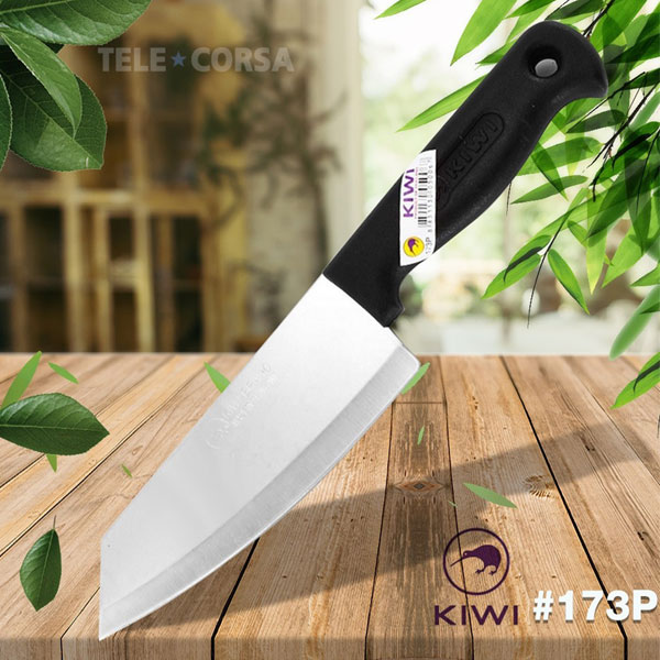 Telecorsa มีดทำอาหาร มีดสแตนเลสด้ามดำ ปลายแหลม กีวี เบอร์ No.173P รุ่น Kitchen-knife-kiwi-173P-04g-Boss