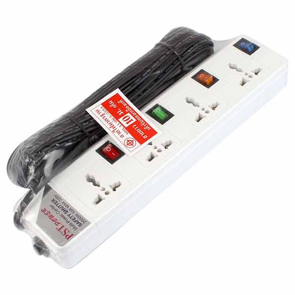 Telecorsa Power Plug 4 Channel 4 Switch (10 meters) Model PST-034-4-PLUG-4-SWITCHS-10M-52A-K3