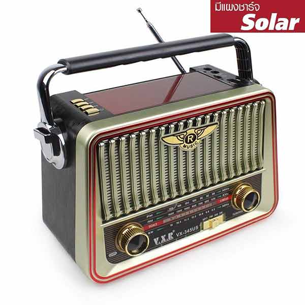 Radio FM/AM/SW/USB/TF Solar cell power VX-345US model VX-345US-02D-K3