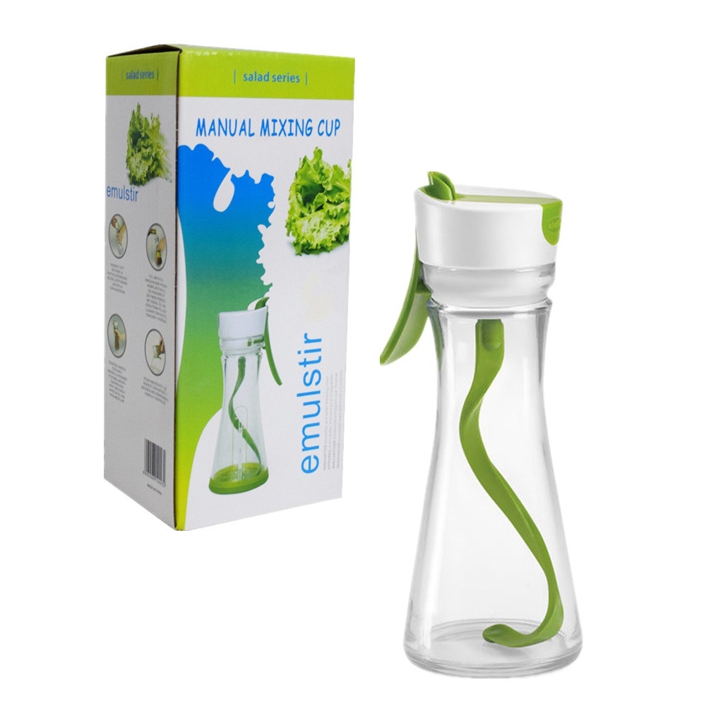 Telecorsa Blender Bottle for Salad Dressing Mixing Bottle for Dressing Emulstir Manual Mixer Cup Model ManualMixingCup-00G-J1