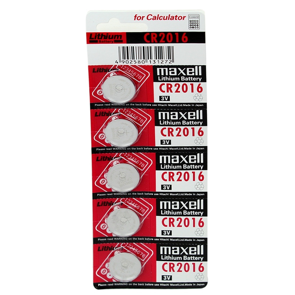 Telecorsa Calculator Battery Maxell Lithium Battery CR2016 3V Pack of 5, model CR2016-00c-song