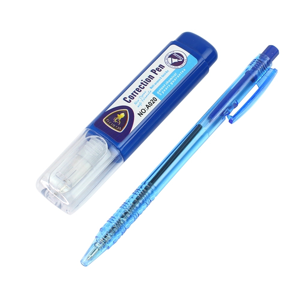 Telecorsa  ลิควิดเปเปอร์แบบน้ำ พร้อมปากกาน้ำเงิน  (คละสี) รุ่น Pen-liquid-paper-correction-05h-Boss