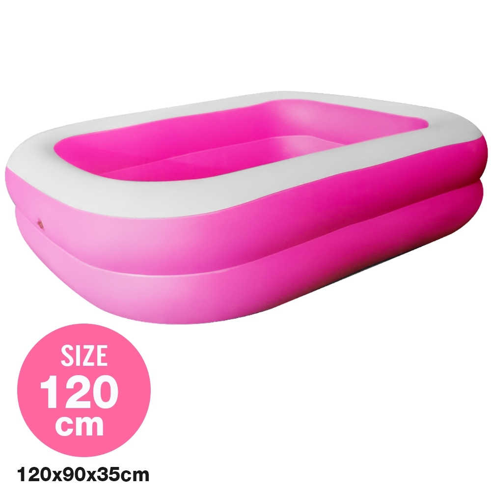Telecorsa สระน้ำเป่าลม สระว่ายน้ำเป่าลม Family Pool ขนาด 120x90x35 cm สีชมพู รุ่น Swim120-06b-Rim-Pink