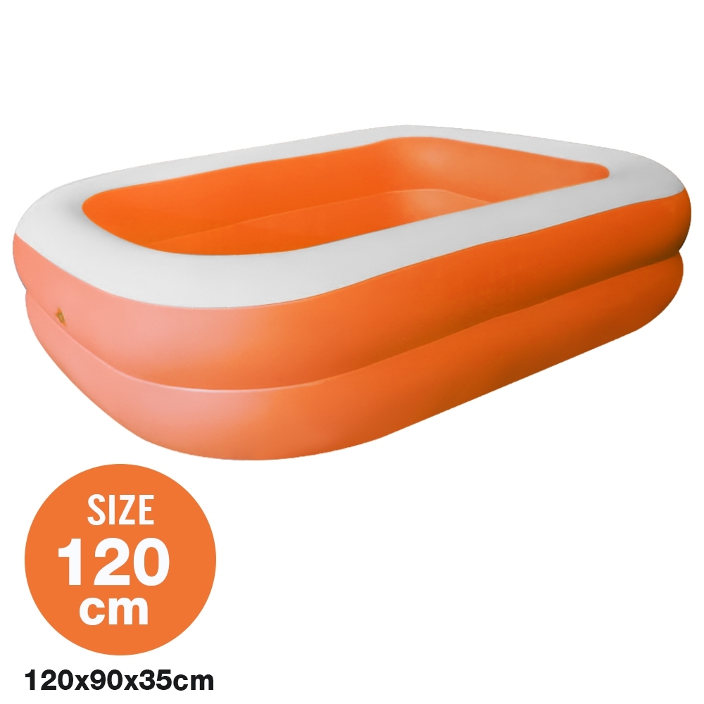 Telecorsa สระน้ำเป่าลม สระว่ายน้ำเป่าลม Family Pool ขนาด 120x90x35 cm สีส้ม รุ่น Swim120-06b-Rim-Orange
