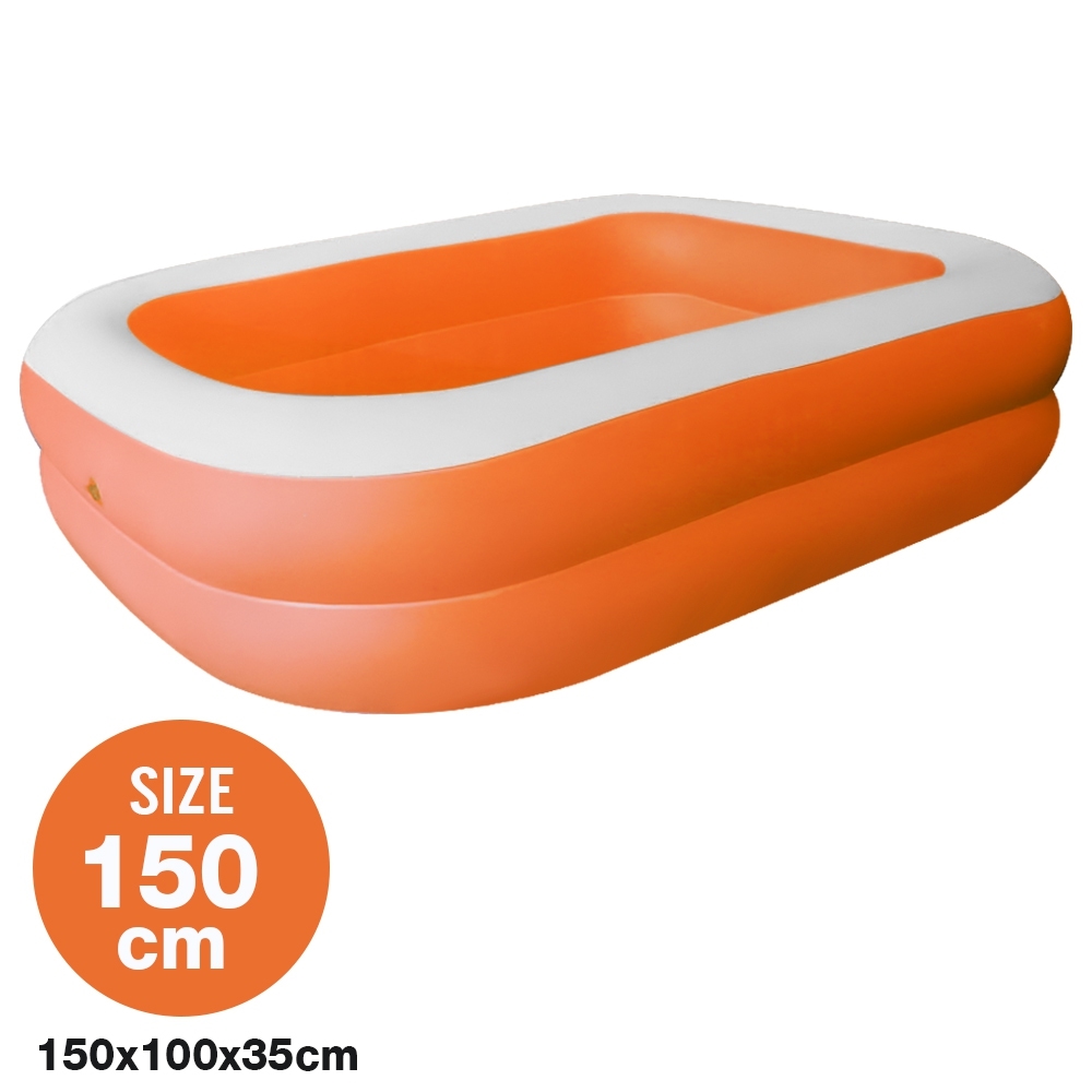 Telecorsa สระน้ำเป่าลม สระว่ายน้ำเป่าลม Family Pool ขนาด 150x100x35 cm สีส้ม รุ่น Swim150-00c-Rim-Orange