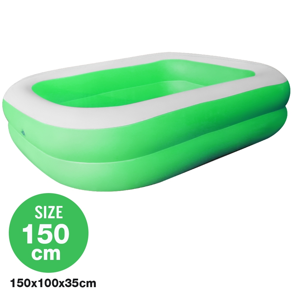 Telecorsa สระน้ำเป่าลม สระว่ายน้ำเป่าลม Family Pool ขนาด 150x100x35 cm สีเขียว รุ่น Swim150-00c-Rim-Green