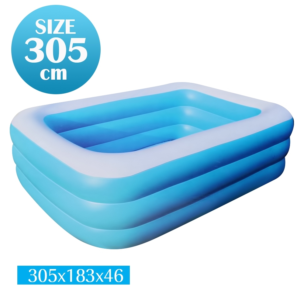 Telecorsa สระน้ำเป่าลม สระว่ายน้ำเป่าลม Family Pool ขนาด 305x183x46 cm สีฟ้า รุ่น Swim-305-183-46-Blue-05F-Toy