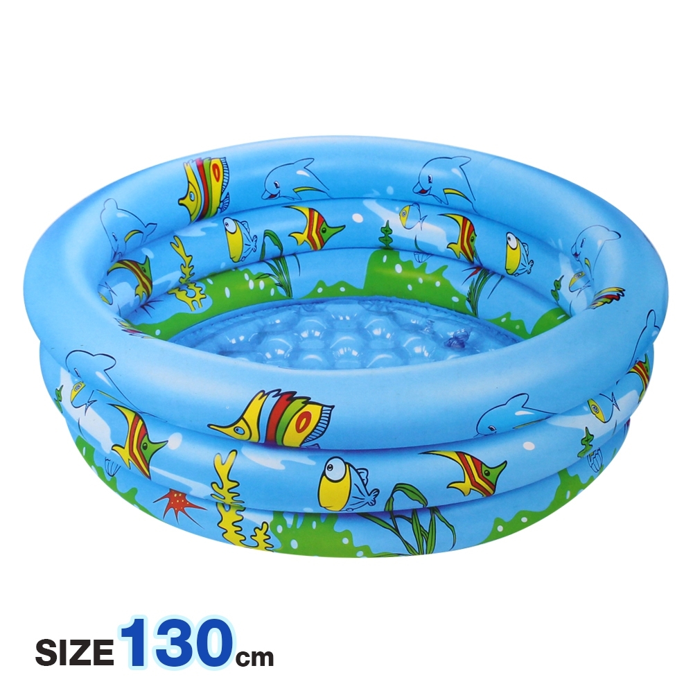 Telecorsa สระน้ำเป่าลม  สระน้ำเด็ก ทรงกลมลายปลาทะเล ขนาด 130 cm SY-A1013 Crystal Swimming Pool  รุ่น SY-A1013-130cm-07b-Rat