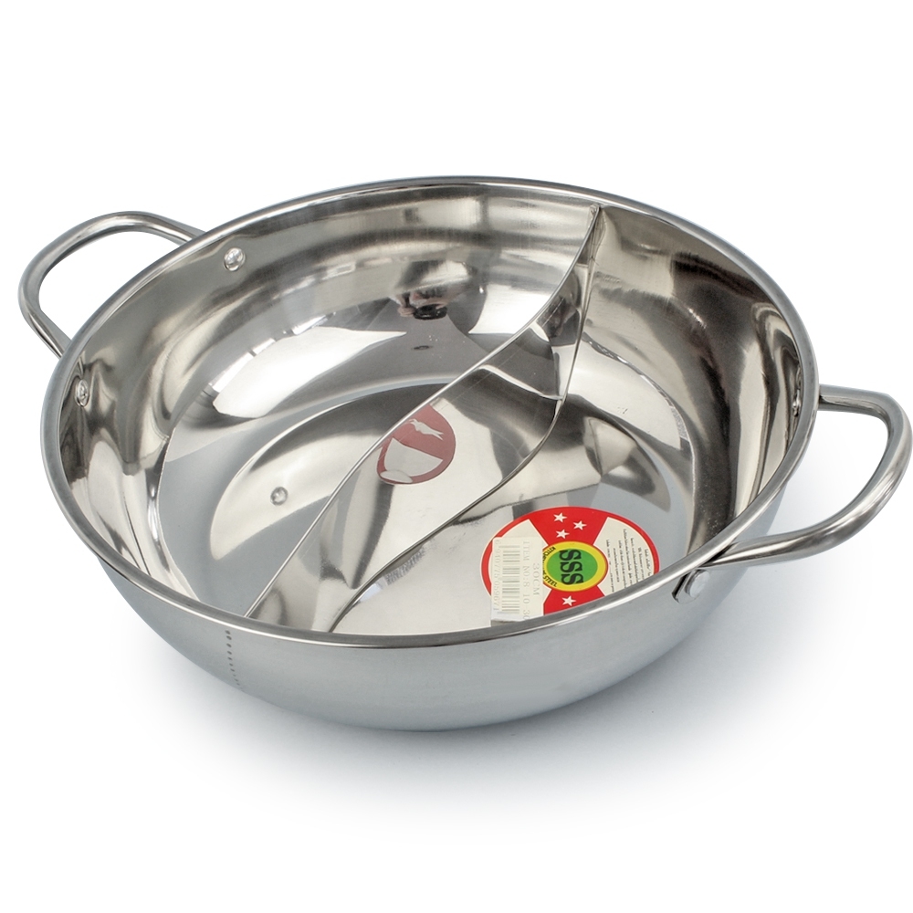 Telecorsa Shabu Pot 2 Compartments Code Hotpot-2-SideD-suki-shabu-pot-stainless-steel-05H-T4