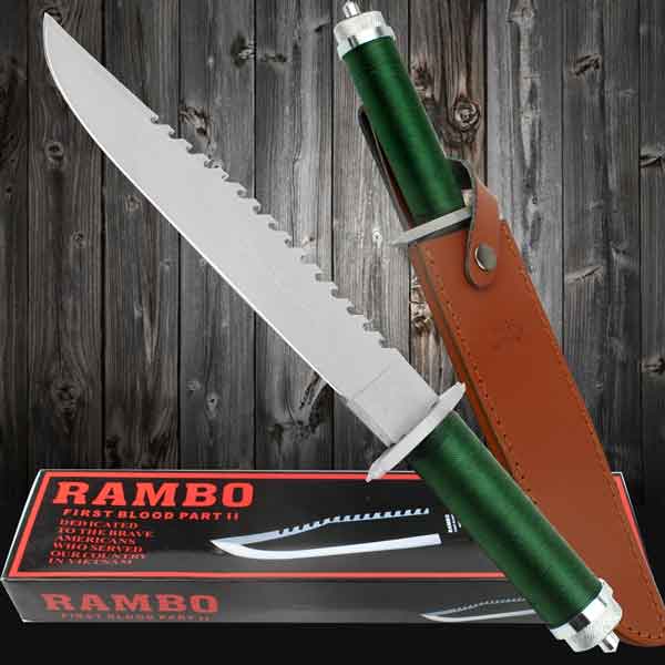 TELECORSA Knife Rambo 2 Knife Green Handle Green Grid Green Rambo-First-Blood-II-03C-K1