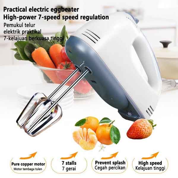  zzuom เครื่องผสมอาหารWhite Food Mixer 7 Speeds 350W เครื่องปั่นผสมแป้งไฟฟ้า เครื่องผสมอาหารแบบมือถือ เครื่องตีไข่ เครื่องตีแป้ง เครื่องตีครีม