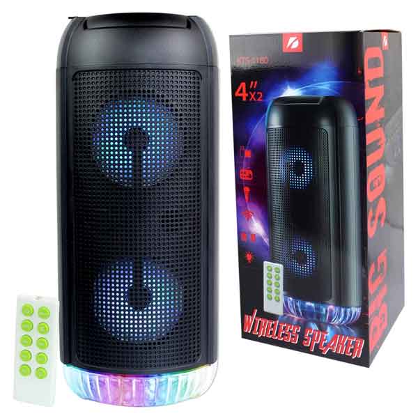 TELECORSA Bluetooth Speaker KTS-1180, 2 * 4 inches, Bluetooth-Speaker-Portable-Sound-GOOD-KTS-1180-02C-RI