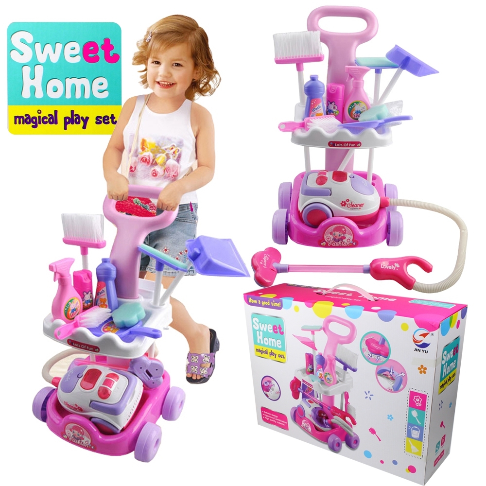 Telecorsa ชุดของเล่นเด็ก รถเข็นทำความสะอาด Sweet Home Magical Play Set รุ่น Cleaning-Set-Kids-A5928-06D-Rim-p