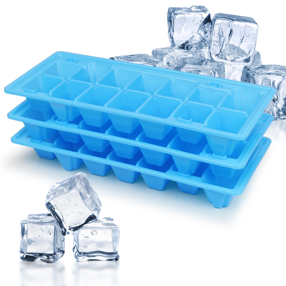 Telecorsa ถาดทำน้ำแข็ง ที่ทำน้ำแข็ง Easy Ice Cube 1แพ็ค 3 ชิ้น คละสี รุ่น IceMaker-02B-Plas