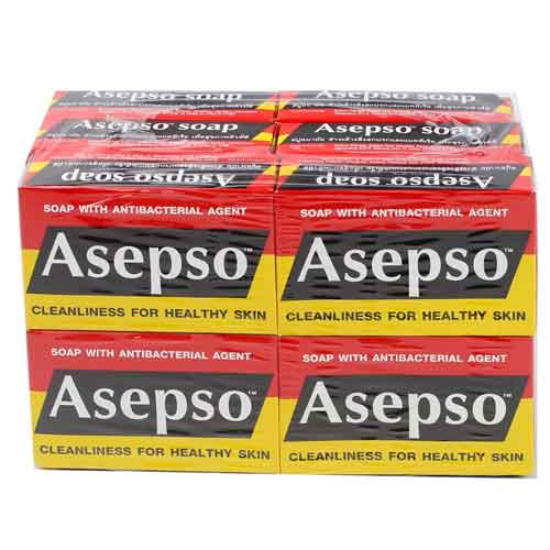 Telecorsa สบู่ อาเซปโซ Asepso  ออริจินัล 80 กรัม แพ็ค 6 ก้อน รุ่น Asepso-Soap-08A-Serm-Beam-6Pcs