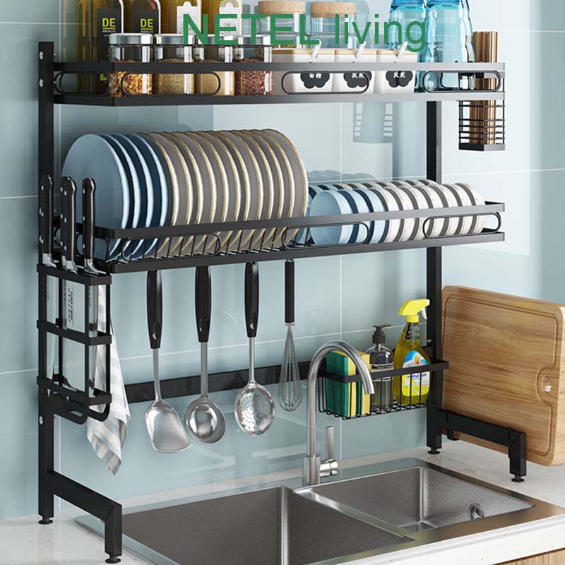 Netel Official Store Stainless Steel Cup Shelf Dish rack above the sink