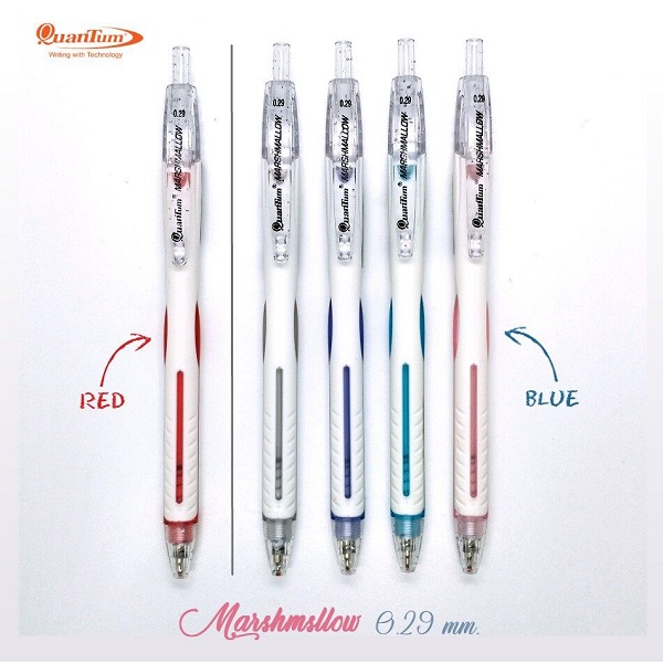 Quantum Marshmallow Ballpoint Pen 0.29 mm. Blue Ink, Red Ink