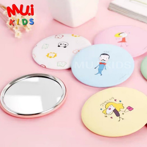 muikids กระจกพกพา กระจกแต่งหน้า ลายการ์ตูน